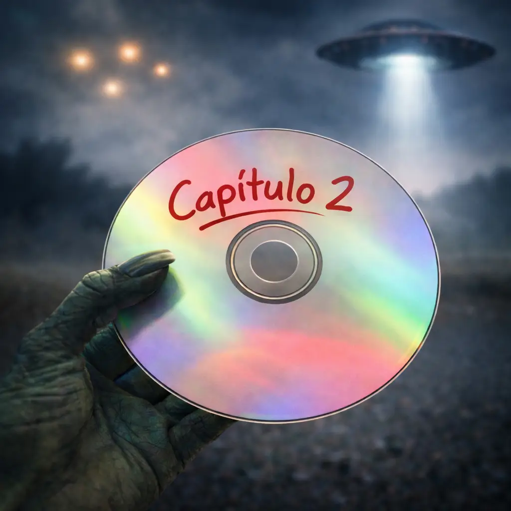 Disco con la inscripción Capítulo 2 representando la continuación de la investigación en El secreto del Rancho Skinwalker